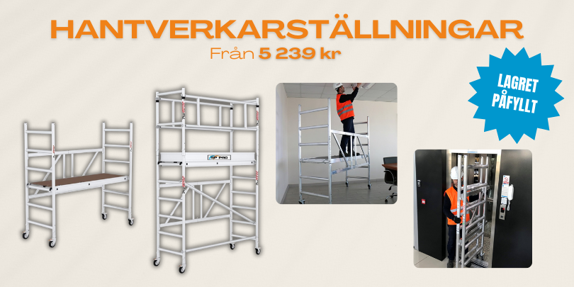 Hantverkarställningar åter i lager på Ställningsprodukter